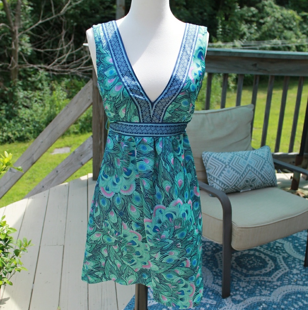 H&M peacock print dress